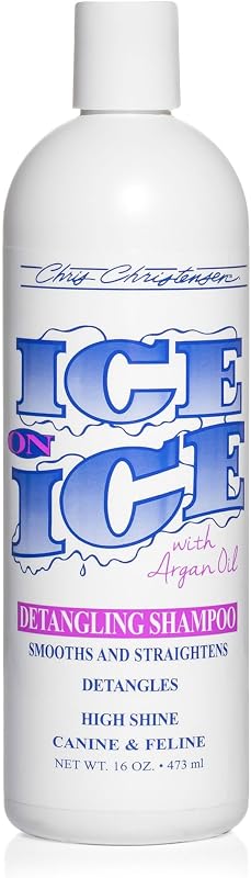 Chris Christensen Ice on Ice Strengthening Dog Shampoo, Groom Like Professional, Revives Dry, Damaged Coats & Strands, All Coat Types Made in USA 16oz