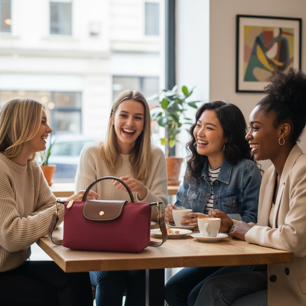 Mini Nylon Crossbody Bag for Women, Small Handbag with Top Handle and Adjustable Shoulder Strap, Zipper Closure Casual Purse - Image 2