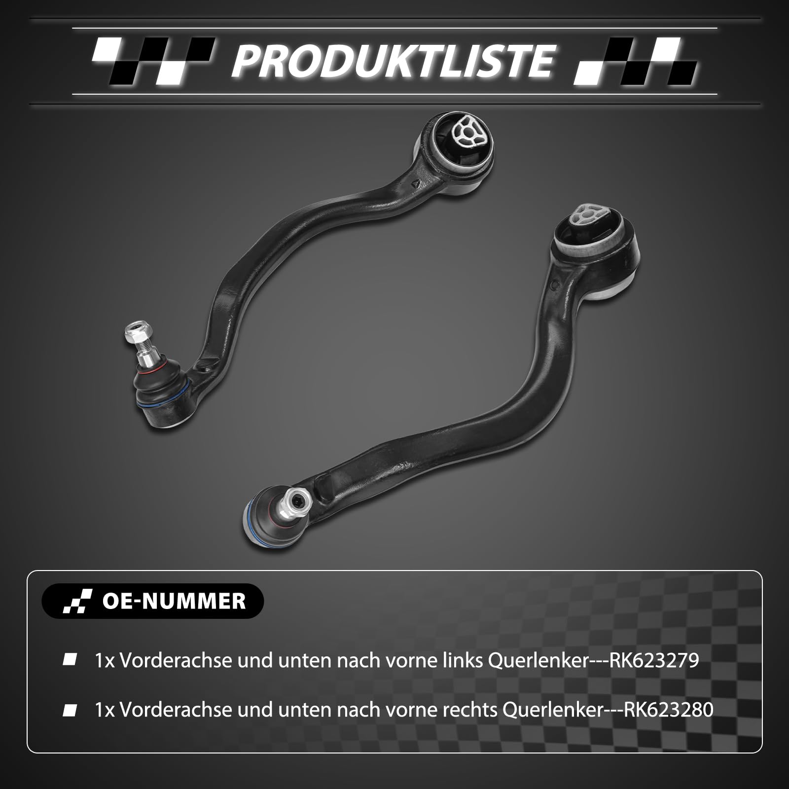 Federungsbausatz – 2-TLG Vorderer Unterer Querlenker, kompatibel mit 2006-2018 BMW X5 2007-2019 X6