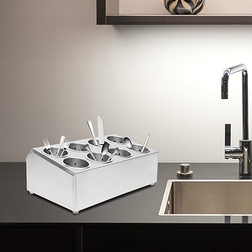 Miniatura 7 de DYRABREST Organizador de cubiertos de cocina de 8 agujeros para almacenamiento de utensilios de acero inoxidable organizador de cubiertos para