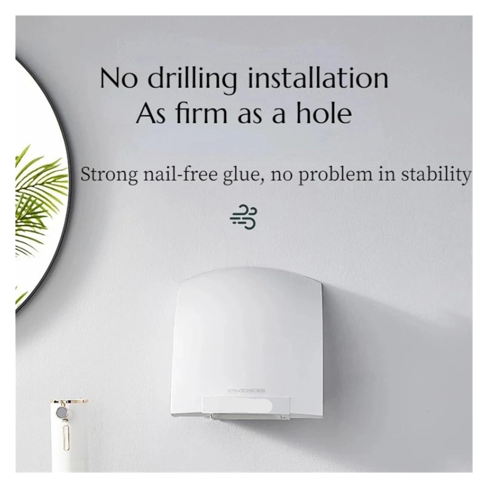 Para cocina, baño y aseo Secador de manos automático, inducción inteligente, Sensor de alta velocidad, baja potencia, máquina de secado de manos for pared, inodoro comercial for el hogar(Hot and Cold