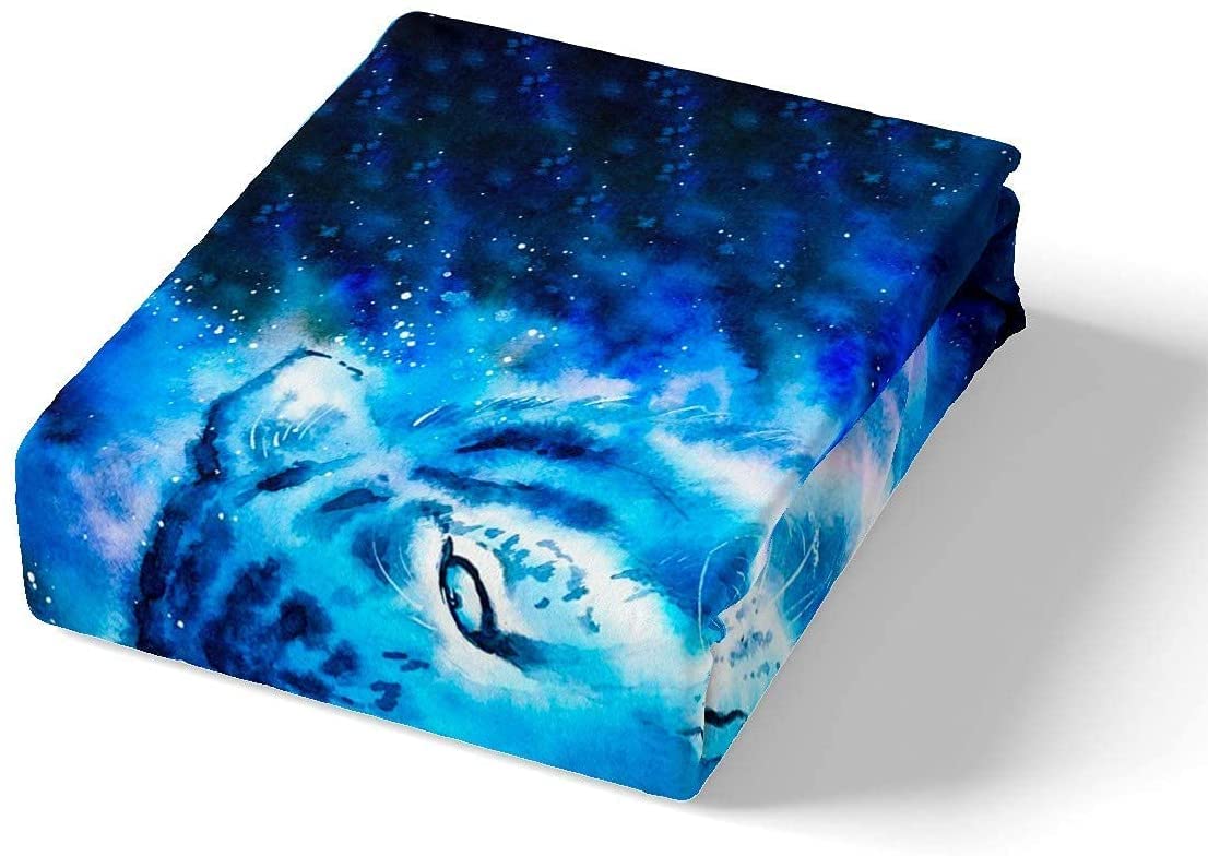 Homemissing Tiger Duvet Cover Wild Animal Bedding & Linen Blue Galaxy Bedding Set For Kids Wildlife Safari Cat Bedding & Linen Ultra Soft Single Size Bedclothes Zipper - Image 4