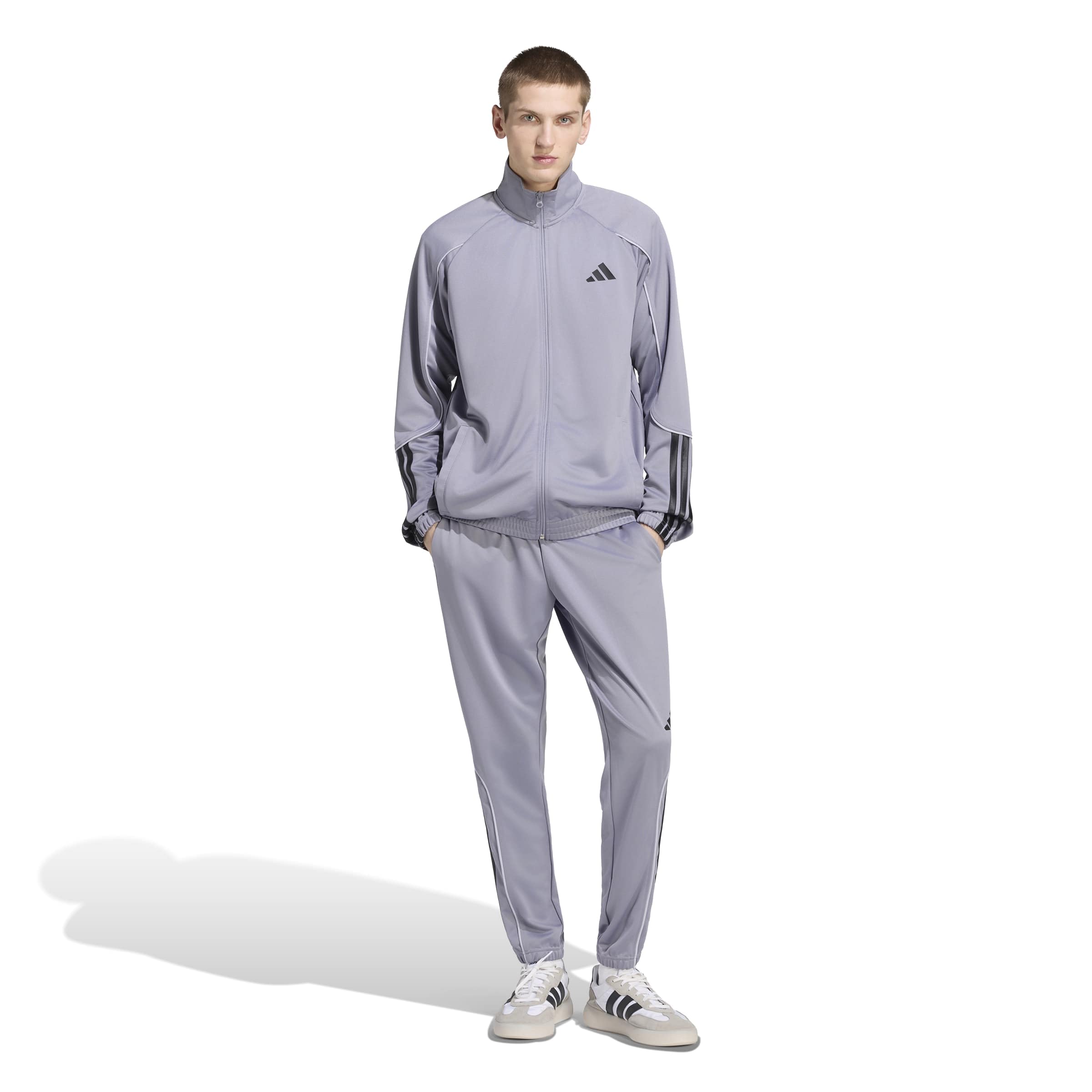 adidas Uomo Stadium 3-Stripes Track_Suit, Slate/black, M
