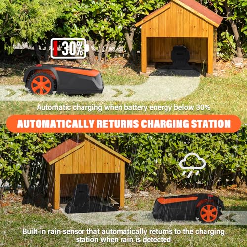 MAXLANDER Robot Lawn Mower, Automatic Robot Mower APP Controlled with Schedule, Self-Charging, Bluetooth/Wi-Fi Connected Robotic Lawn Mowers, Covers up to 1/3 Acre (15069 sq ft) - Image 5