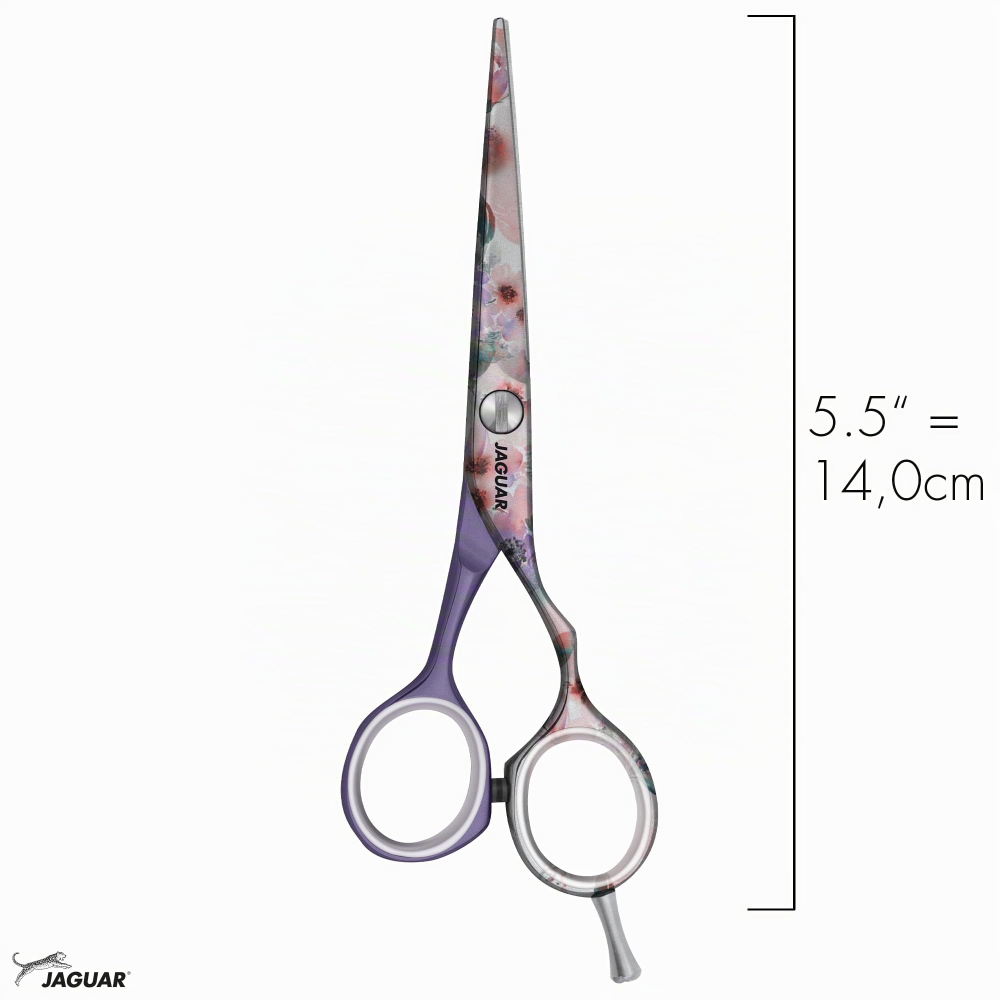 JAGUAR Ciseaux à cheveux JaguART MAGIC GARDEN 5.5" | Ciseaux de coiffeur en design offset | Revêtement high-tech anti-allergénique et résistant en qualité photo | Fabriqués en Allemagne