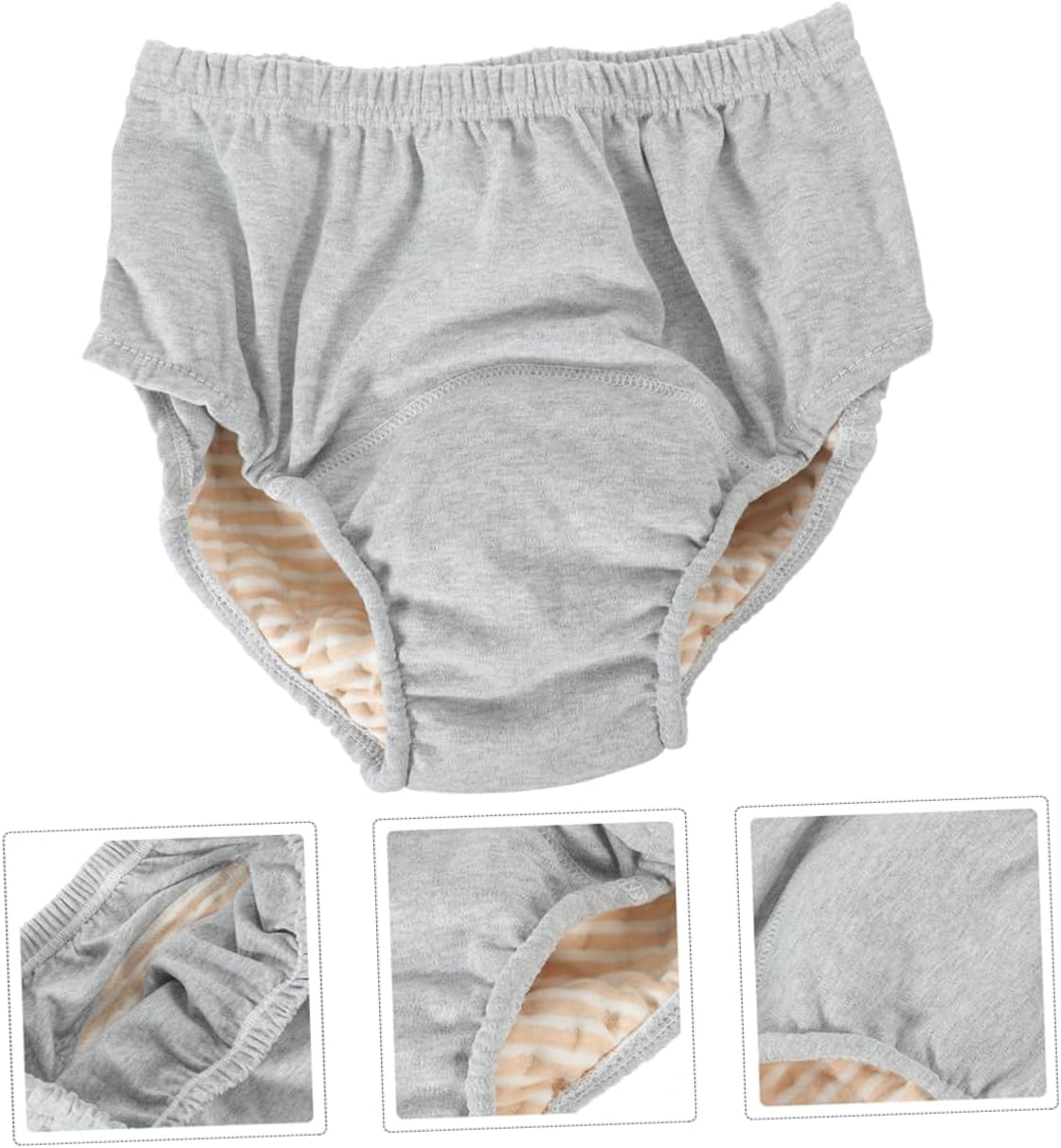 FOMIYES 2pcs Elderly Diapers Adult Diaper for Hospital Reusable Urinal Pant Washable Diapers Washable Urinal Pant Adult Diapers Incontinence Underwear for Women Incontinence Elderly Diaper, Grey