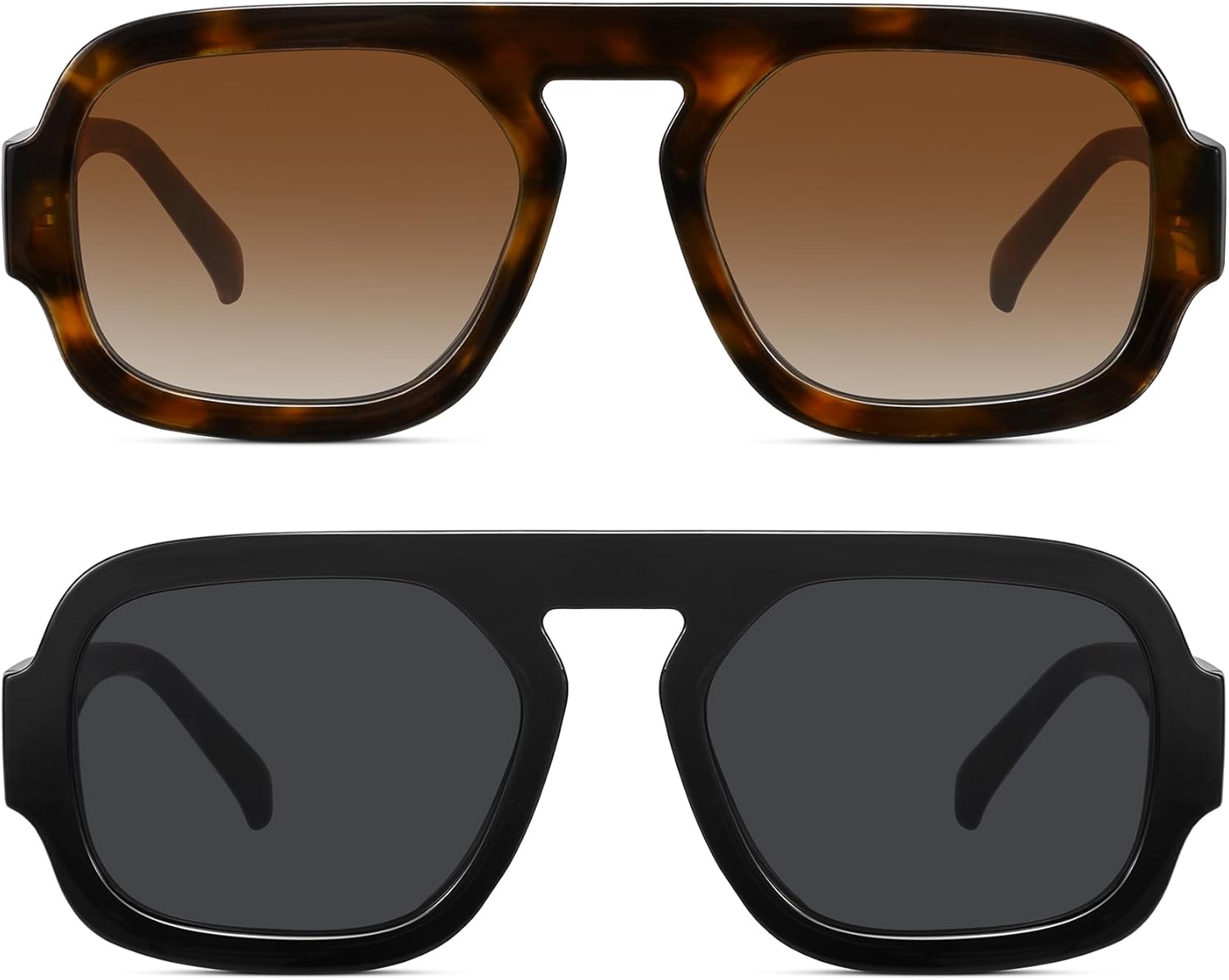 WOWSUN Retro Aviator Sunglasses Womens 70s Square Trendy Shades Sun Glasses - Image 5