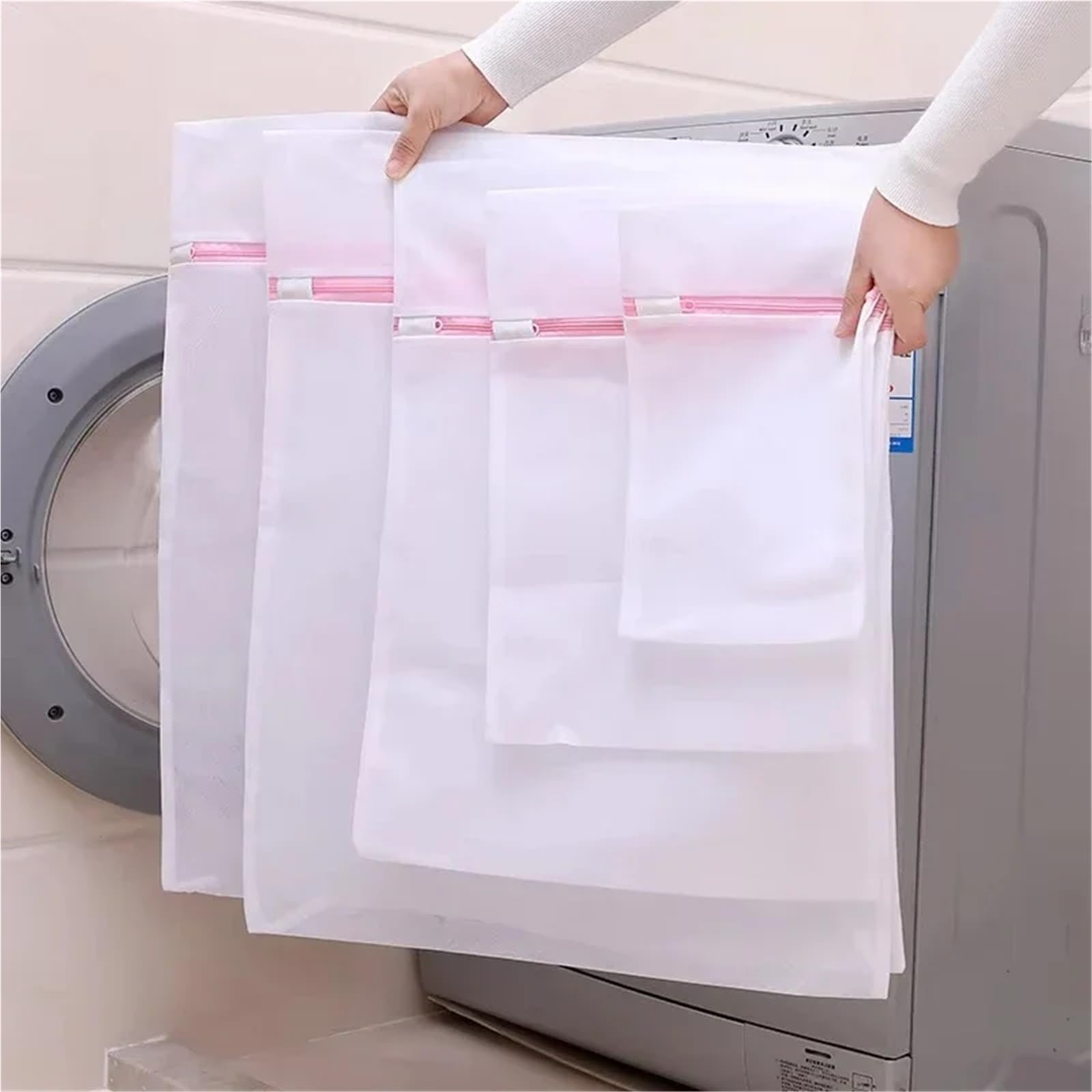 Wäschesäcke aus Netzgewebe Wäschebeutel aus feinem Netzgewebe for den Haushalt, ideal for Reinigen von Unterwäsche und Kleidung, wiederverwendbar, Polyester, for Waschmaschinen(30x40cm,3PC)
