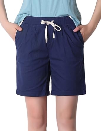 Amazon.com: comfin pantalón corto de algodón para mujer, Marino : Ropa,  Zapatos y Joyería