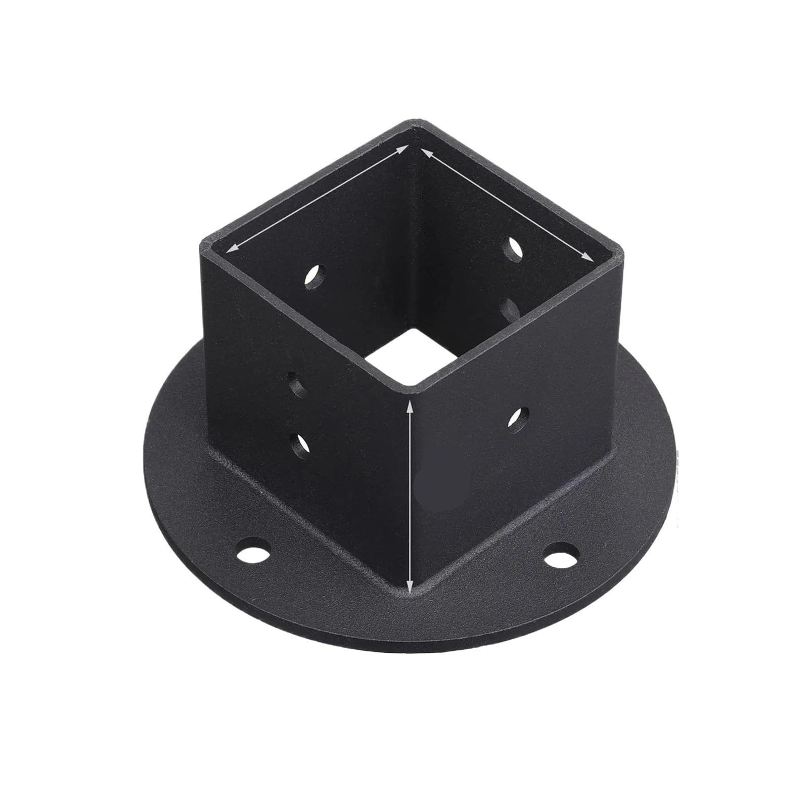 Soporte de poste de acero cuadrado resistente de 2 piezas