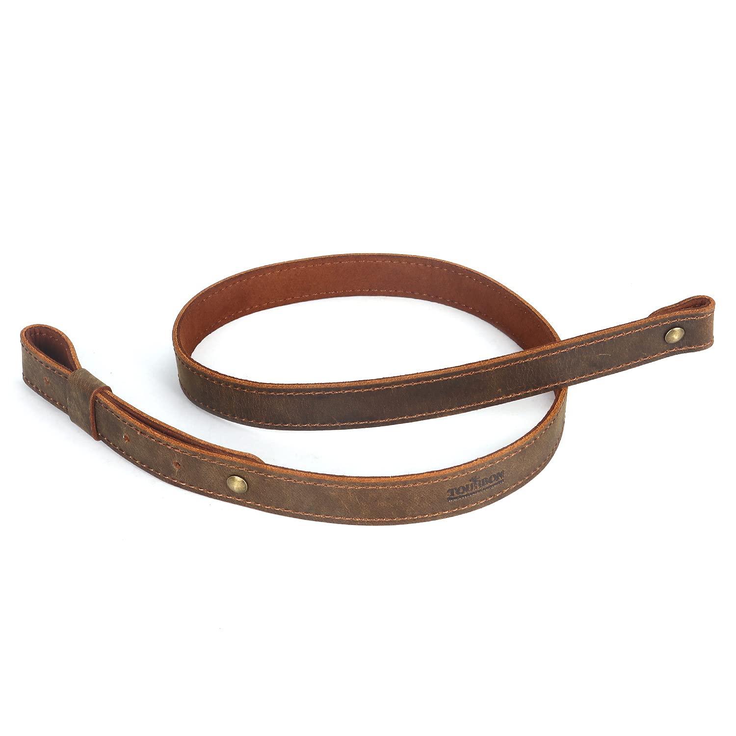 TOURBON Correa para Escopeta Estilo Europeo con Eslinga para Rifle de Cuero Genuino de 3 mm