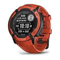 Garmin Instinct 2X Solar, Smartwatch, 50mm, Rugged design, Ricarica solare, Autonomia infinita, Display 1,1″, Torcia LED, GPS Multi-banda, +30 app multisport, Pay, Connect IQ (Flame Red)