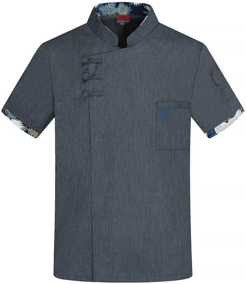 Unisex Short Sleeve Chef Coat for Men Women Kitchen Chef Uniform Breathable Apparel Restaurant Cooking Workwear