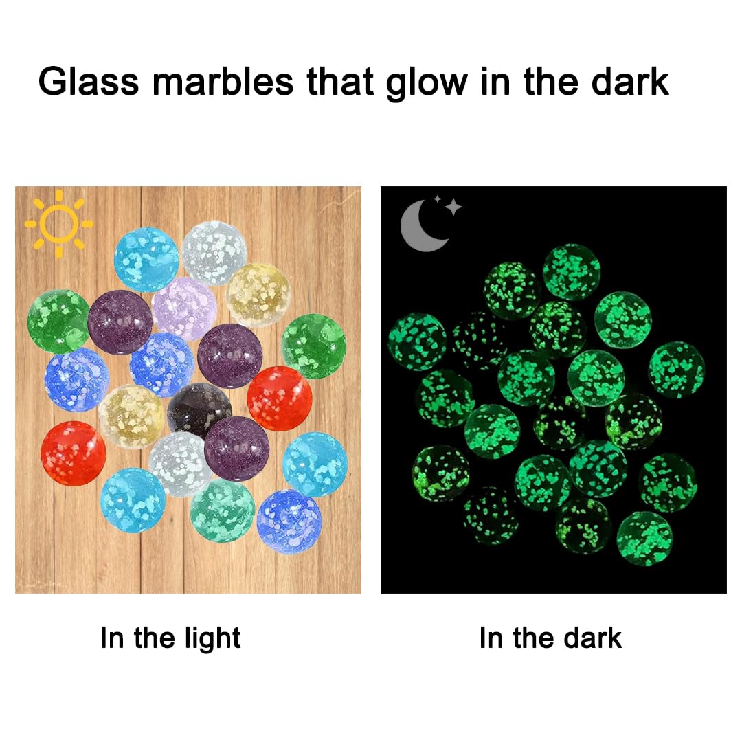 Canicas de cristal luminosas de 10 piezas con canicas coloridas moteadas para juegos de pista de bolas y proyectos de bricolaje