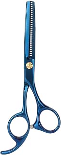 tesoura de corte de cabelo, espelho polido textura aço inoxidável design ergonômico tesoura de cabeleireiro com tesoura de cabeleireiro para homens mulheres para uso (tesoura de dente azul)