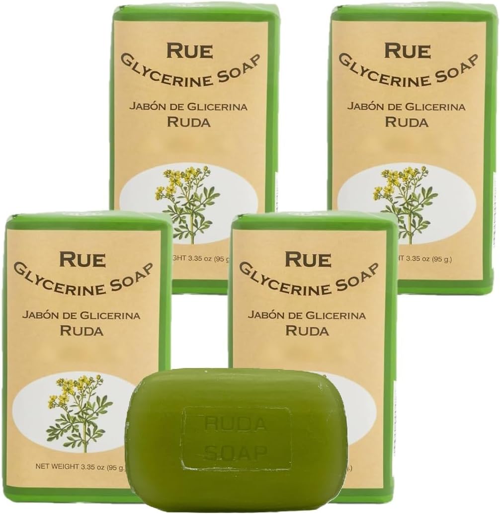 Lanman & Kemp Rue Glycerine Soap Bar 3.35 Oz - Jabon De Glicerina Ruda (Pack of 4)