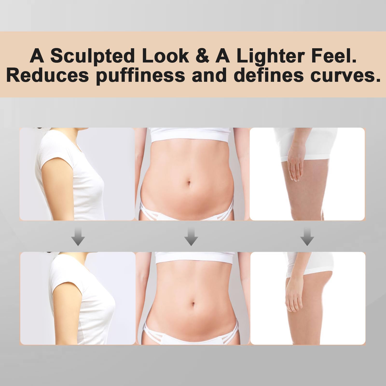 Lymphdrainage Massagegerät & Anti Cellulite Massage, SINZONeu® Wiederaufladbare Körper Massagegerät mit Wärme, Rotlicht, Vibration für Beine, Arme, Bauch，Blassgelb