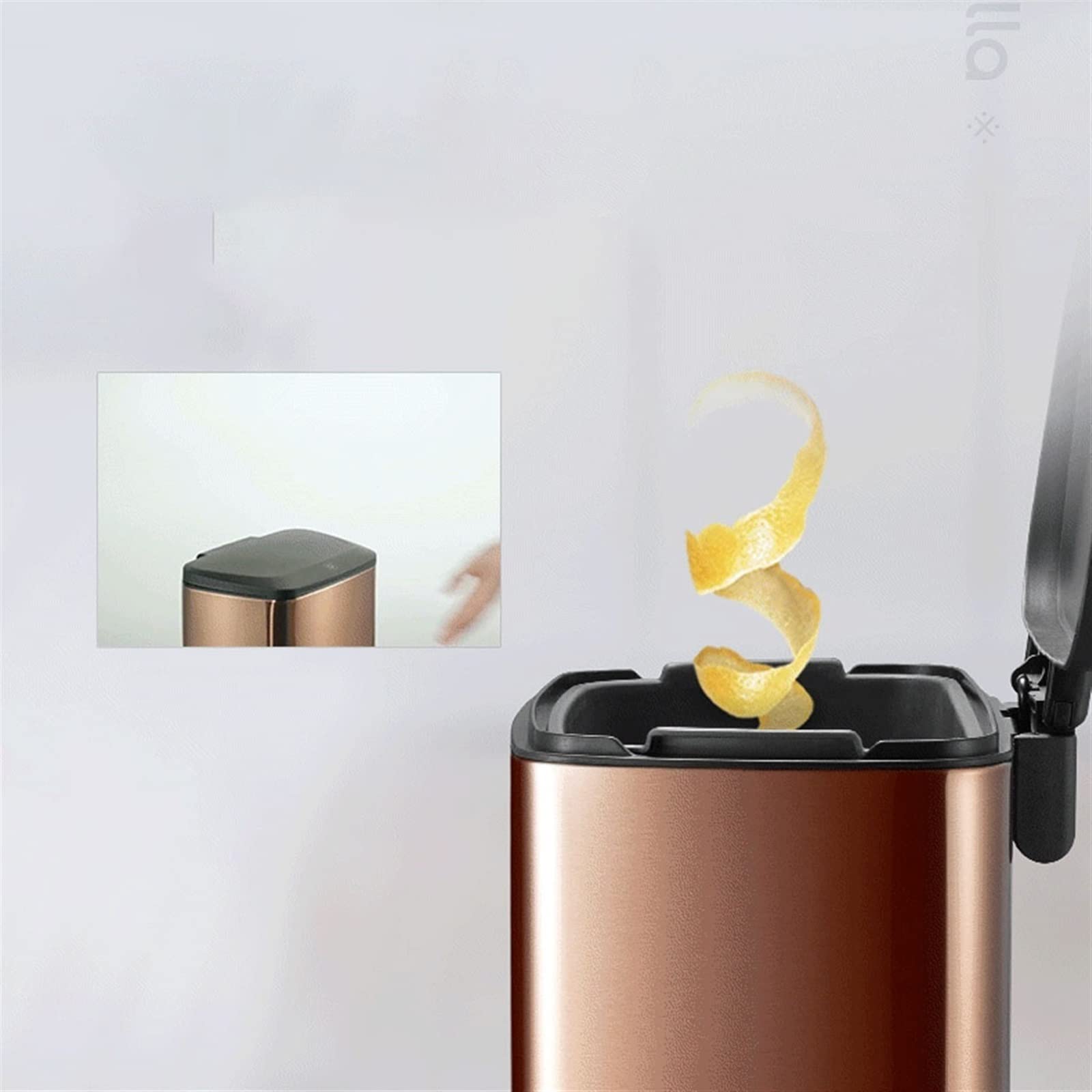 Cubo de basura Baño Pedal Cubierto Botes De Basura Cocina Oficina(Bruin)