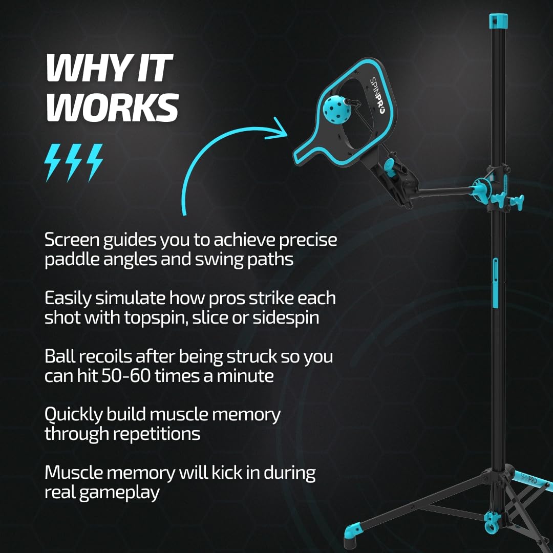 Compteur De Point Padel SpinPro Pour Pickleball - Entraîneur De Pickleball | Aide à La Formation Pour Apprendre Topspin, Slice, Sidespin | Améliorez Votre Jeu Rapidement Grip Raquette Padel