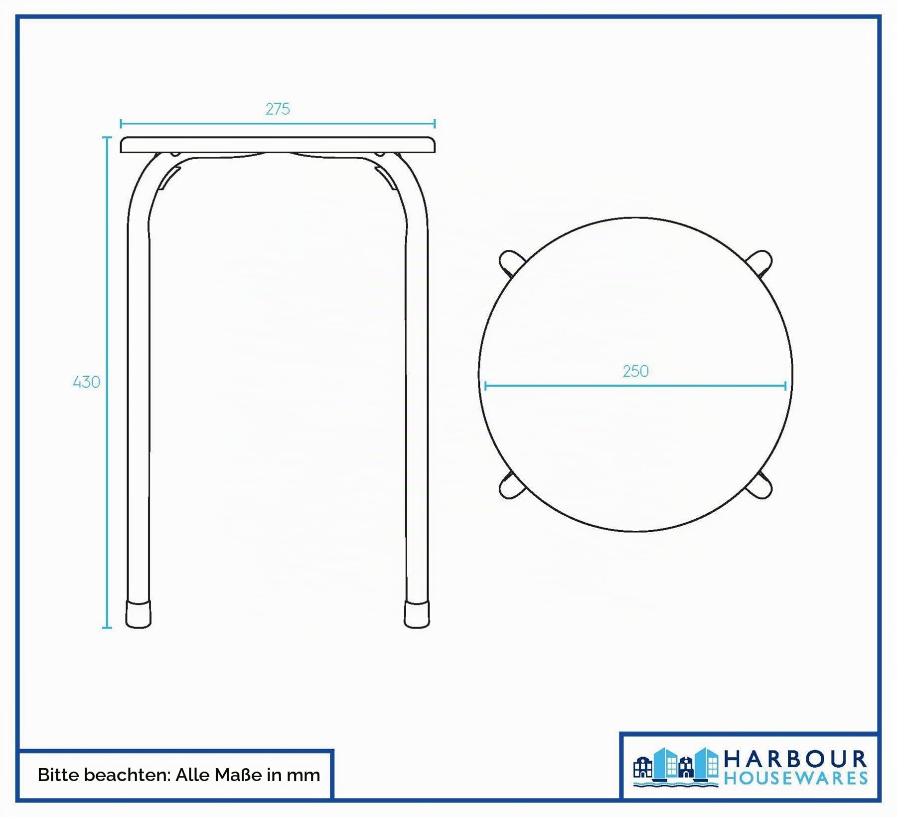 Harbour Housewares Stapelhocker aus Metall - Mattweiß - 6X Erwachsene Klein Stapelbar Küche Essen Frühstück Schlafzimmer Eitelkeit Frisiertisch Wohnzimmer Bürostuhl Stühle Sitzgarnitur
