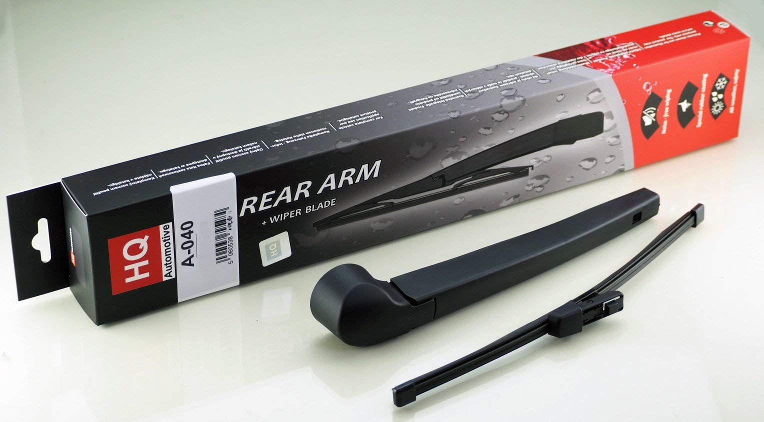 HQ AUTOMOTIVE Rear Wiper Blade - 1pc Replacement Blades, Fits VW GolfMK7 VII Hatchback 2012-onwards, Windscreen Wiper Blades, Graphite-Coated & Natural Rubber, No Smear, Judder-Free - Model HQ-A-040