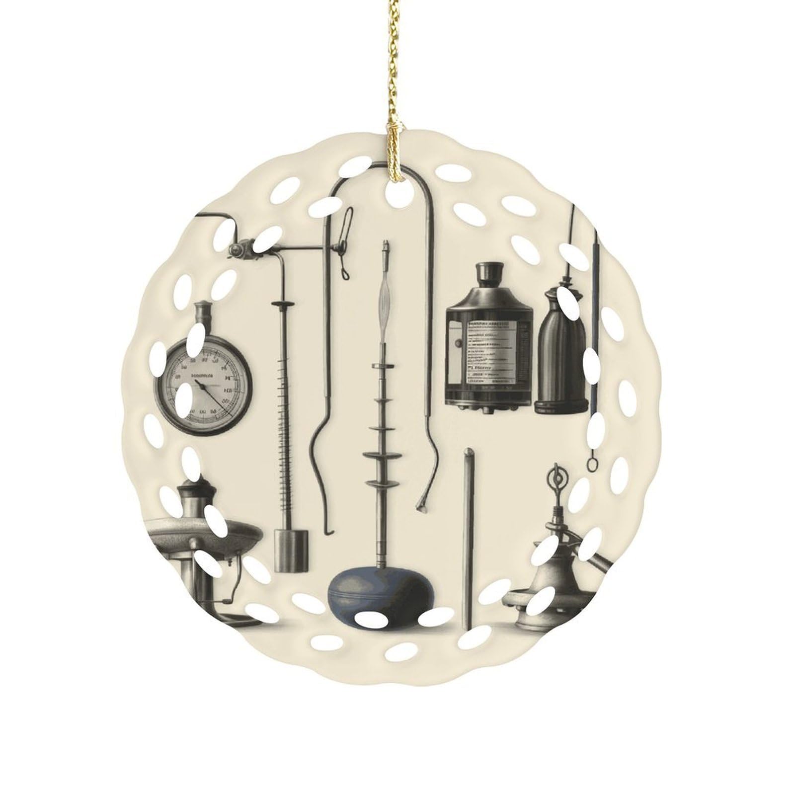 Medical Apparatus and Instruments Christmas Ornament Holiday Hanging Decoration Xmas Tree Keepsake Personalized Xmas Tree Ornament Round Ceramic Ornaments for Keepsake Gifts Ideas Home Decor