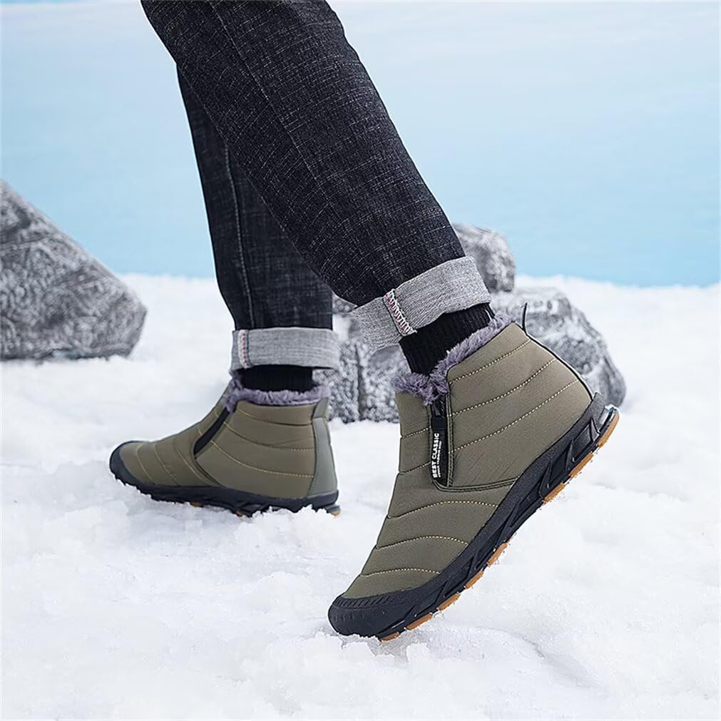 Jakcuz Women Winter Snow Boots Zip Up Fur Lined Warm Ankle Boot Outdoor Anti-slip Waterproof Comfortable Short Boot - Image 7