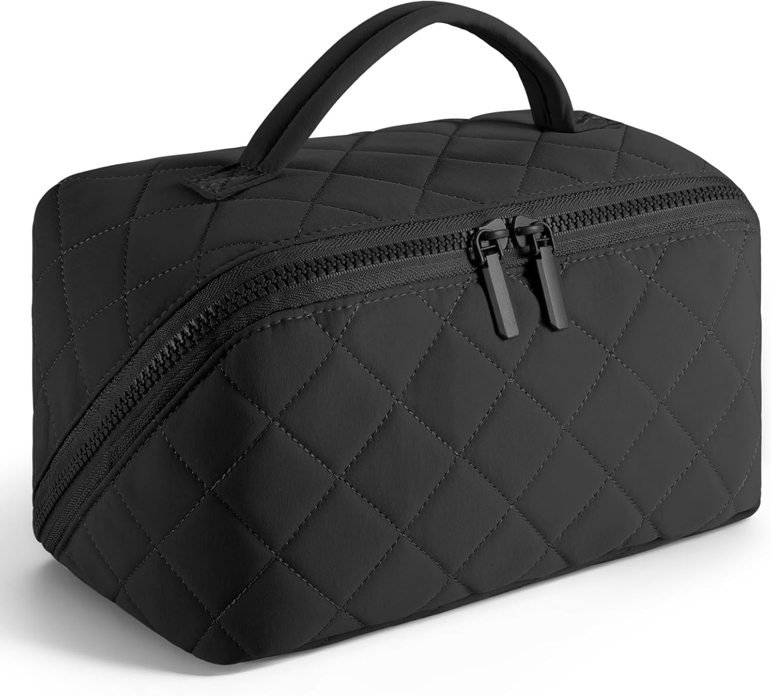 Makeup Bag for Portable Travel and Business Trips ,Large Makeup Organizer lightweight and Soft,Toiletry Bag,Secure Zipper Closure (Black)