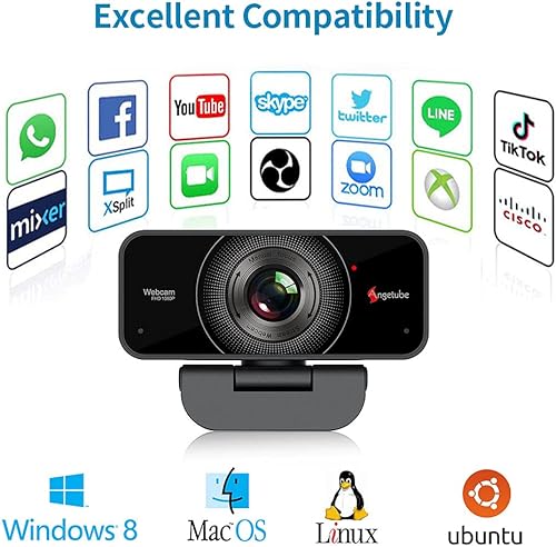 Miniatura 5 de Angetube Cámara web 1080P con micrófono - Cámara USB para computadora portátilescritorioMac - Cámara web de PC HD para zoomSkypeEquiposXbox,