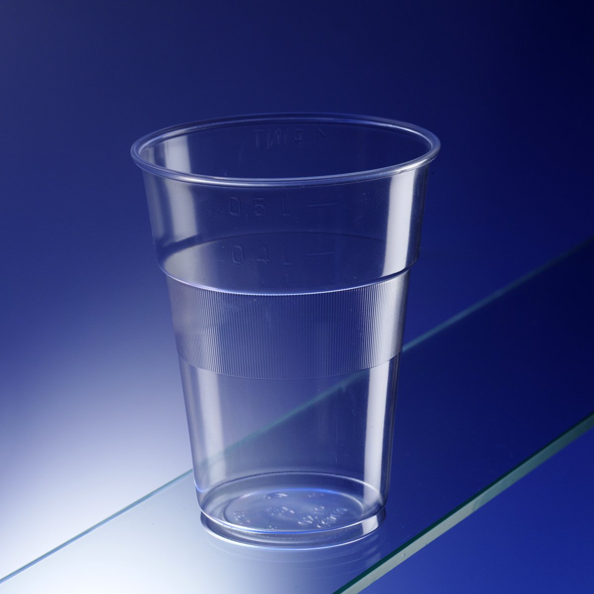Disposable Plastic Pint Glasses (CE pint-to-rim) pack of 100