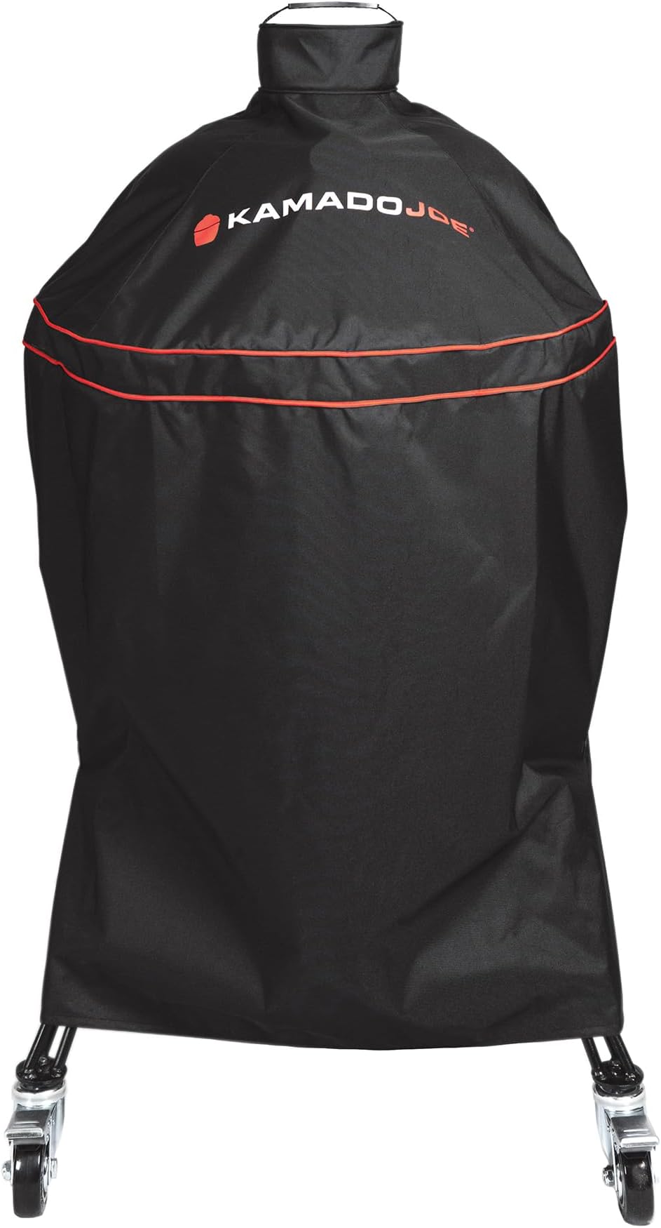 Kamado Joe Classic Joe Series 18-inch Ceramic Charcoal Grill and Smoker Durable Polyester Grill Cover with Adjustable Buckle in Black, Model KJ-GC23BWFS