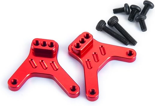 2PCS RC Aluminum Alloy Rear Shock Mount Shock Tower, Red