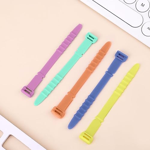 Miniatura 3 de 20 bridas de silicona para cables, correas organizadoras de cables, reutilizables, para gestión de cables elásticos para auriculares, cables de