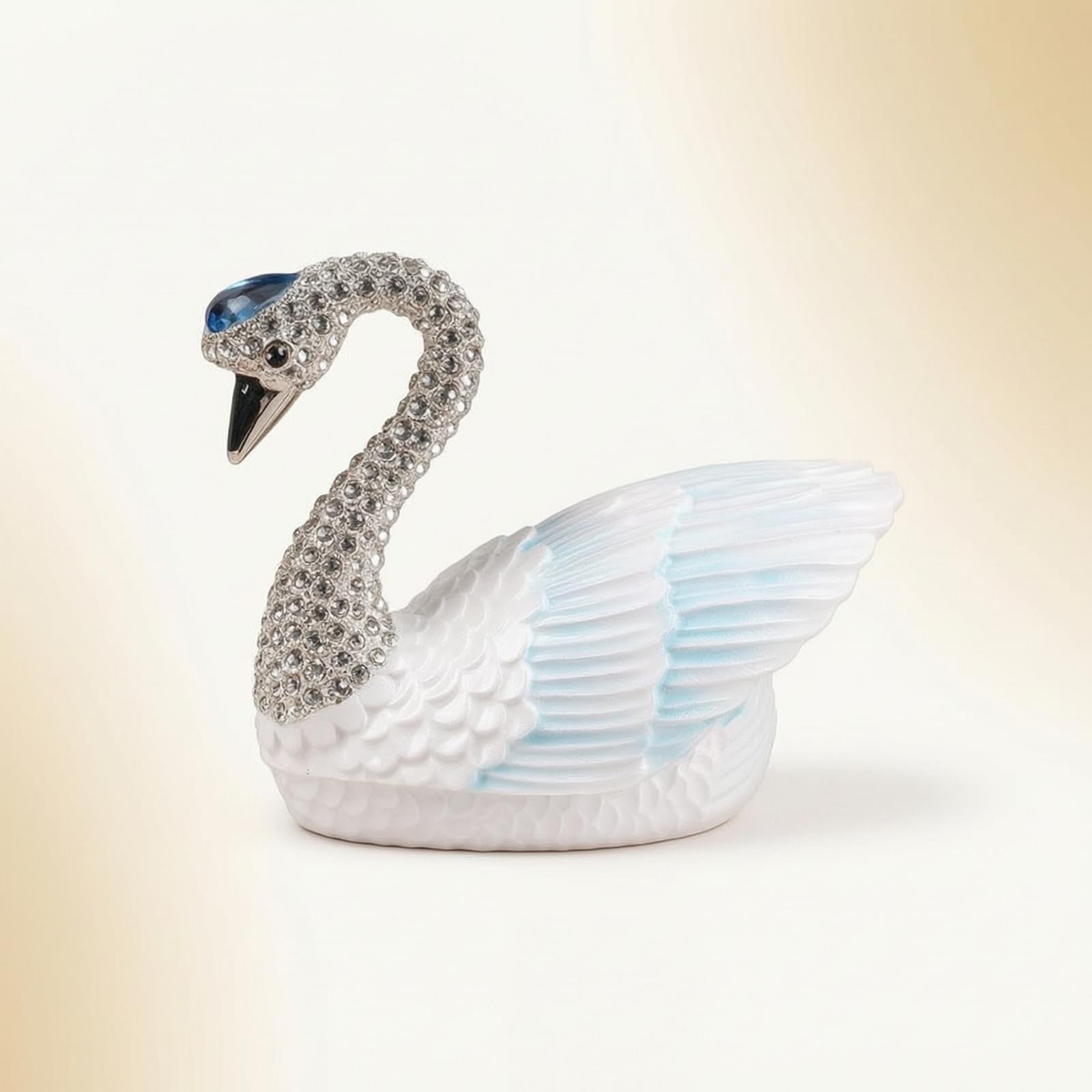 Joyero Cisne Compacto Caja con Forma Cisne Resistente a Arañazos para Mujeres, Coleccionistas, Cómoda, Rosa