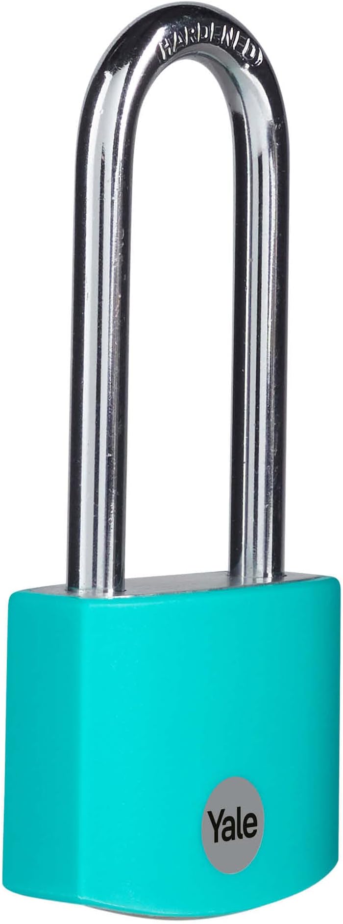 YE3B/38/156/1/TE - Teal Long Shackle Aluminium Padlock (38 mm) - Indoor Lock for Locker, Backpack, Tool Box - 3 Keys - Standard Security