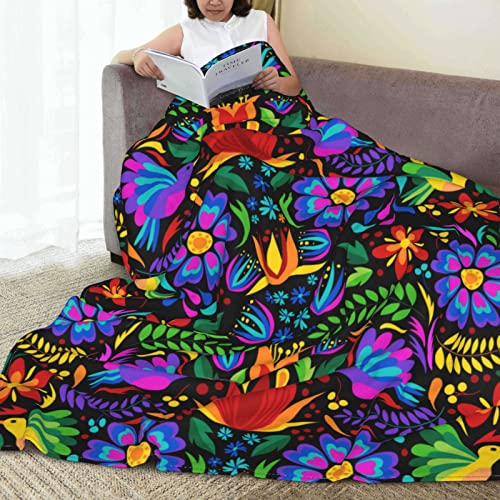 Pubnico Colorful Mexican Floral And Bird Blanket , Flannel Blanket Fluffy Cozy Fuzzy Throws Non-Shedding For Nap Bed Sofa Couch Home Decor #TOP7