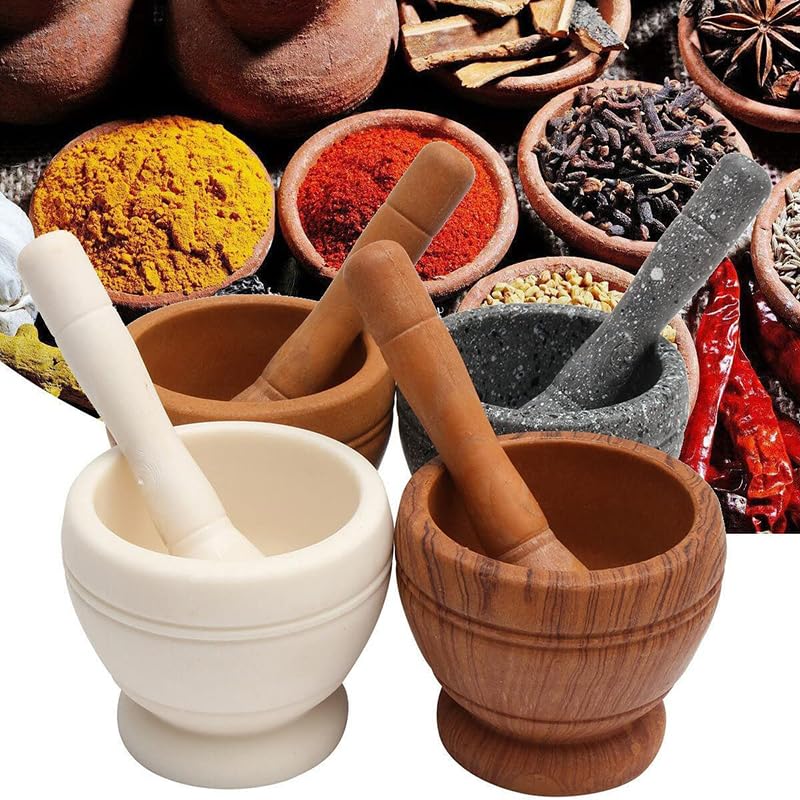 Pestle and Mortar Resin Mortar Pestle Set Garlic Herb Spice Mixing Grinding Crusher Bowl