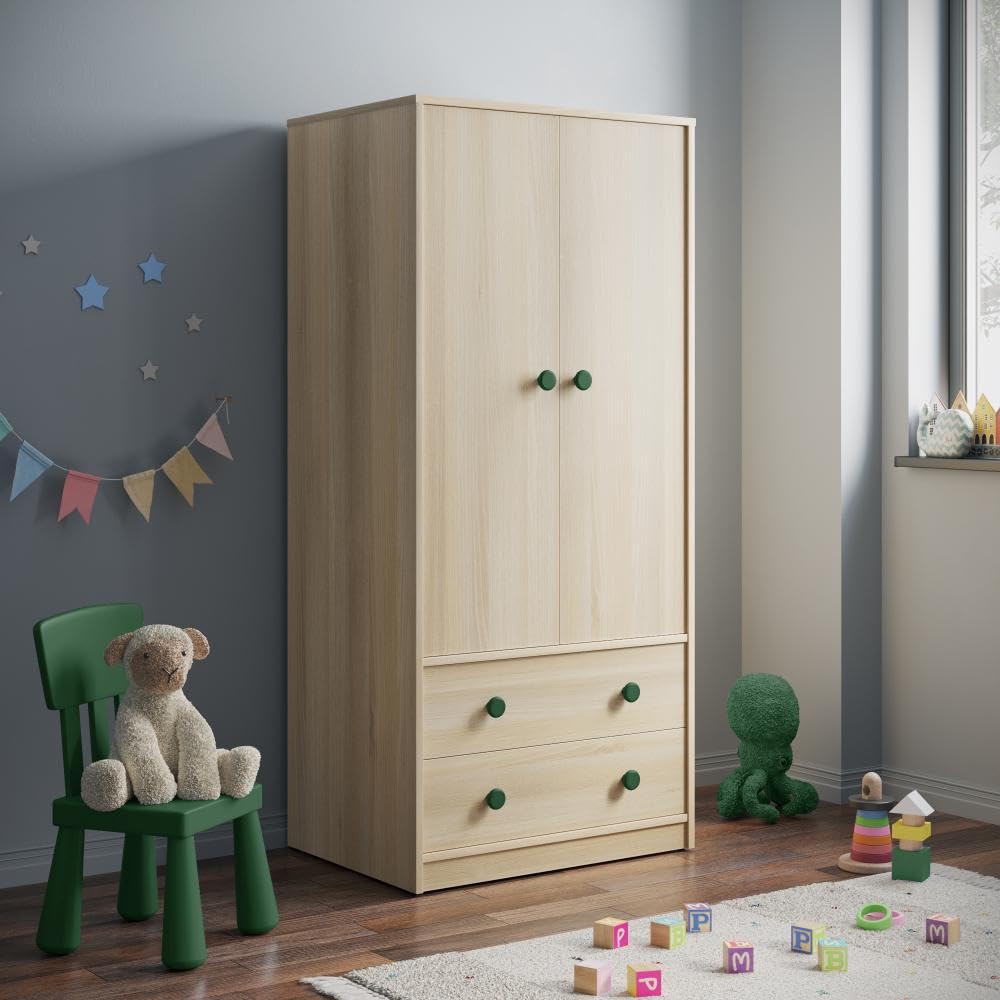Wakefit Frostipop Kids Wardrobe 2 Drawer & 2 Shutter Green-image-43