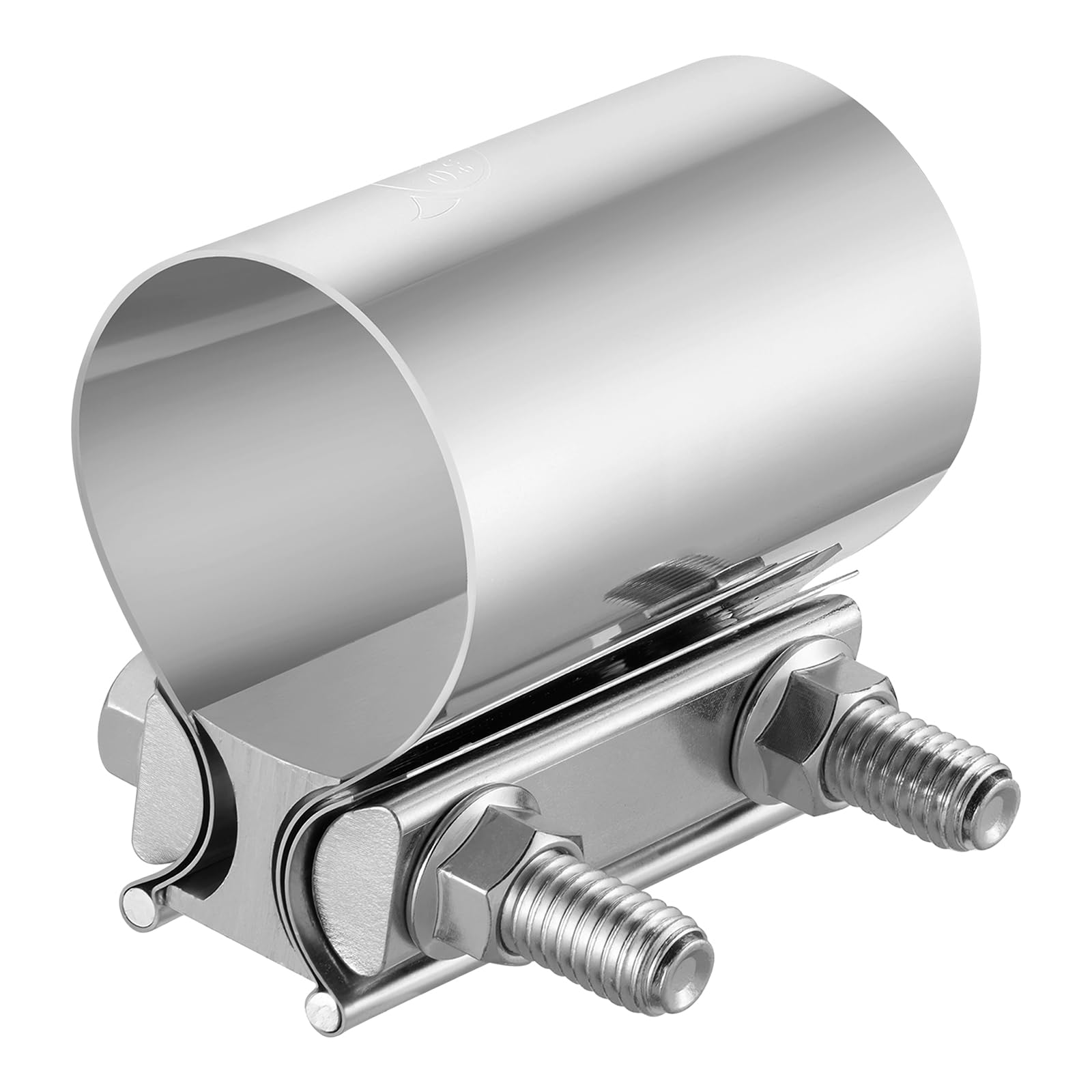EVIL ENERGY 2.5 Inch Exhaust Clamp, Butt Joint Band Clamp Sleeve Coupler Stainless Steel for 2 1/2" OD Pipes, Mufflers, Catalytic Converters 2PC