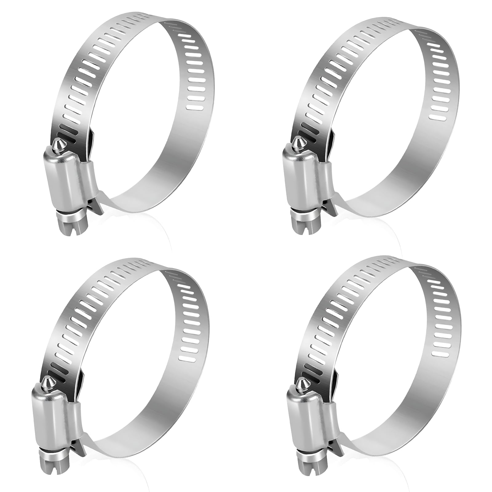 Koprek Jubilee Clips 91-114Mm, 4 Pcs Jubilee Clips Assorted, Stainless Steel Jubilee Hose Clips, Adjustable Clamps For Securing Hoses Or Pipes, Worm Drive Pipe Clip For Garden Washing Machine