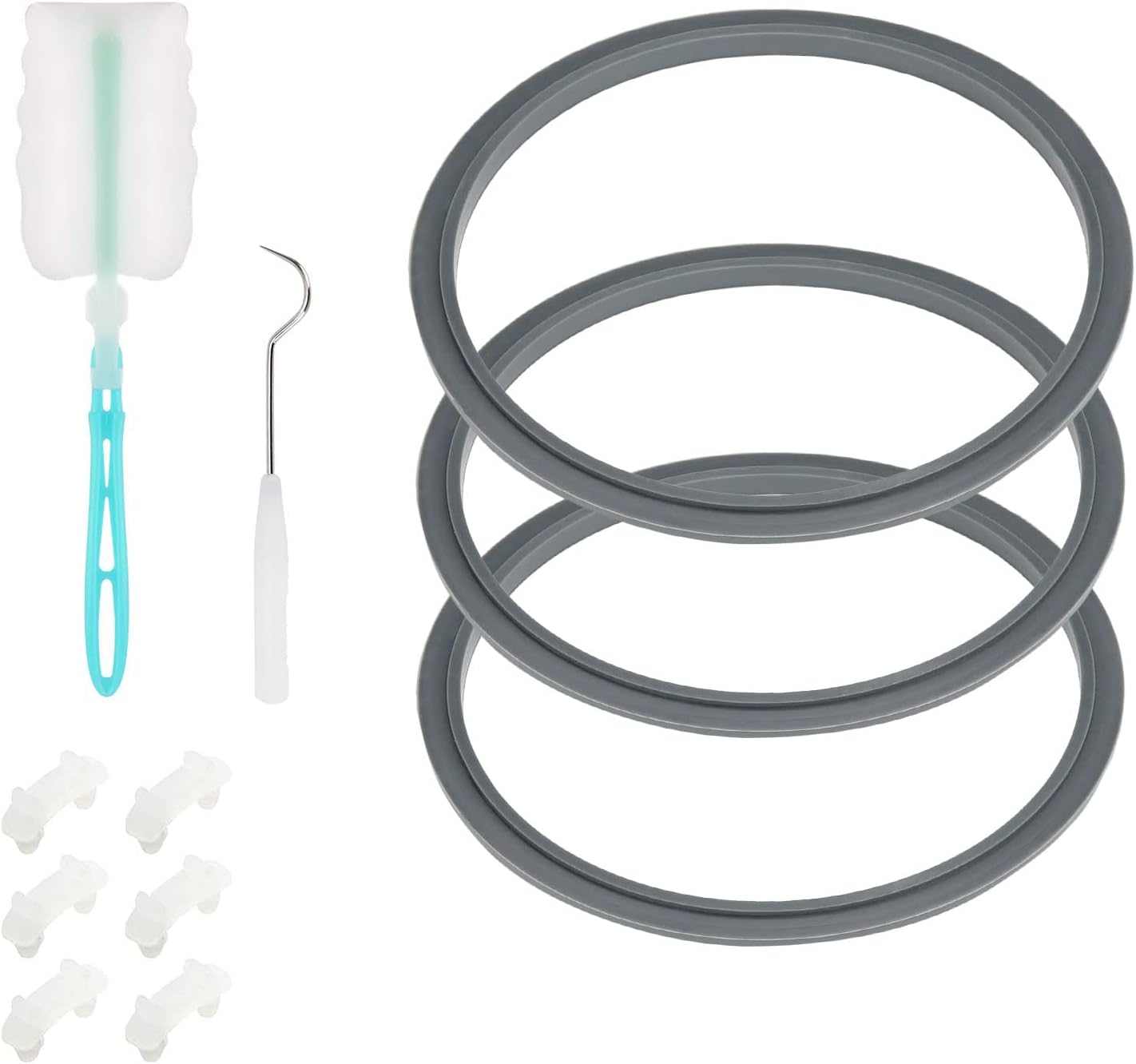 Blender Gasket Replacement Parts, Rubber O Ring Replacement for Nutribullet Blender 900W & 600W Series, Gaskets Replacement for Nutribullet Blade Including Shock Pad (10 Pieces)
