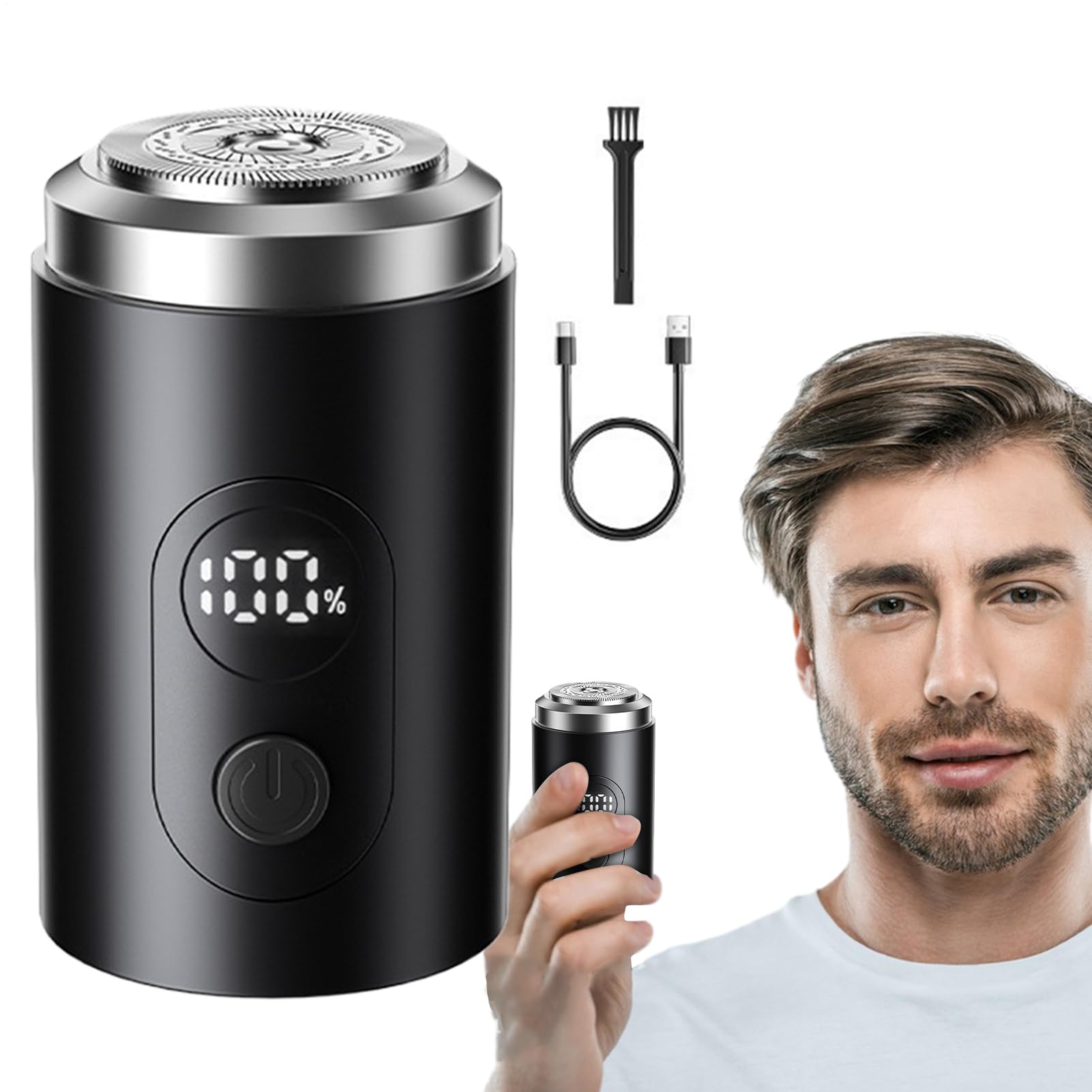 Máquina De Afeitar Eléctrica Para Hombre,Cabeza Flotante Recargable Silenciosa - Herramienta De Afeitado Con Larga Duración De Batería, Trimmer De Precisión Húmedo Y Para Uso Diario Viajes Y Hogar