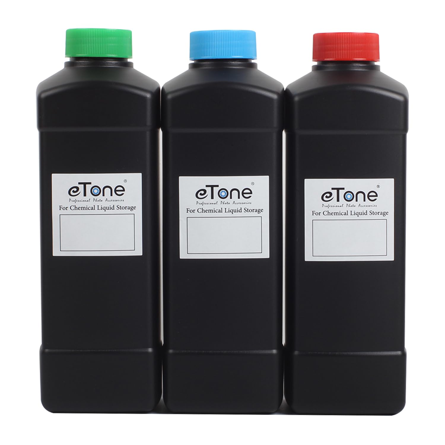 eTone Lot de 3 flacons de stockage de produits chimiques de 1000 ml dans la chambre noire pour laboratoire, cuisine, liquides, pâtes, granulés, résine photosensible