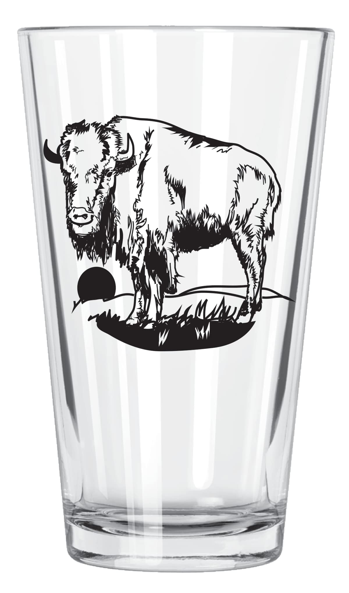 Bison Pint Glass, Clear