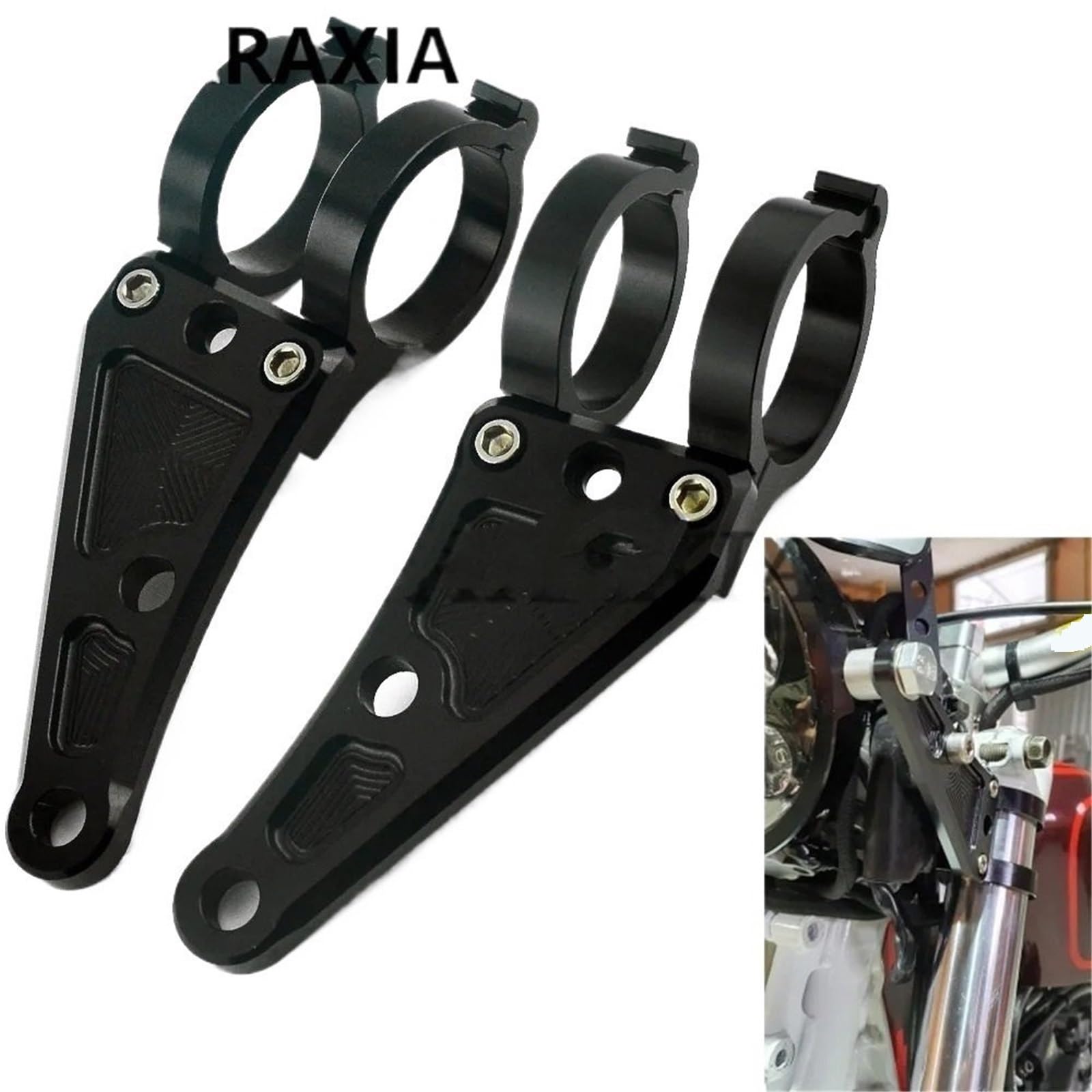 Scheinwerferhalterung 39 41mm Universal Scheinwerfer Halterung Gabel Ohr Chopper Halter Rohr Licht Passend für Honda für Yamaha