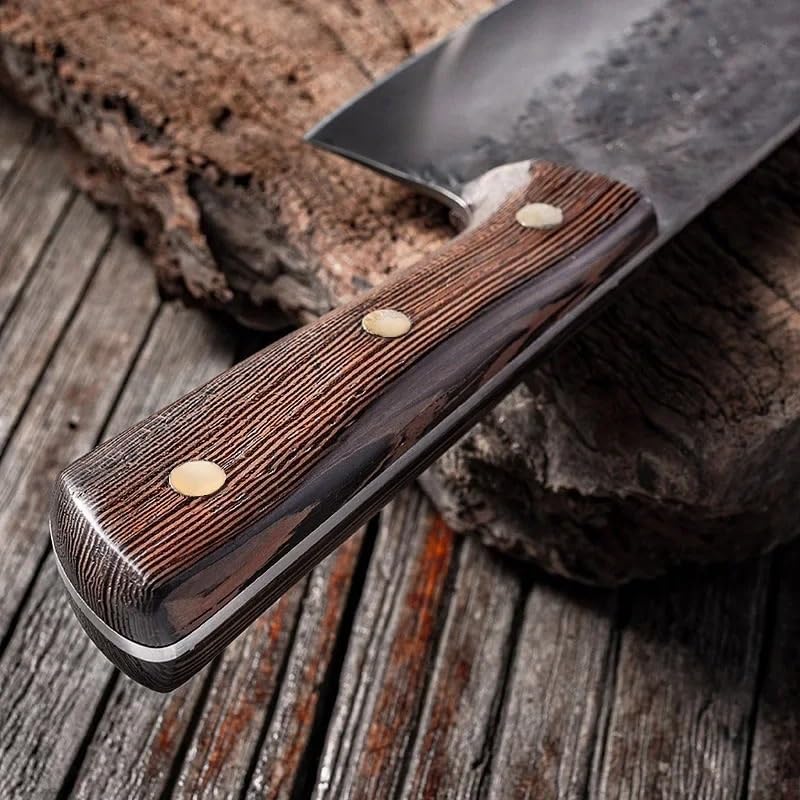 Meat Cleaver,Cleaver Knife 7 Inch Forged Chef Butcher Knife Wood Handle Stainless Steel Kitchen Knife Meat Cleaver Fish Cutter Cooking Knife Handmade Kitchen Tool, LAMAJIGA5844