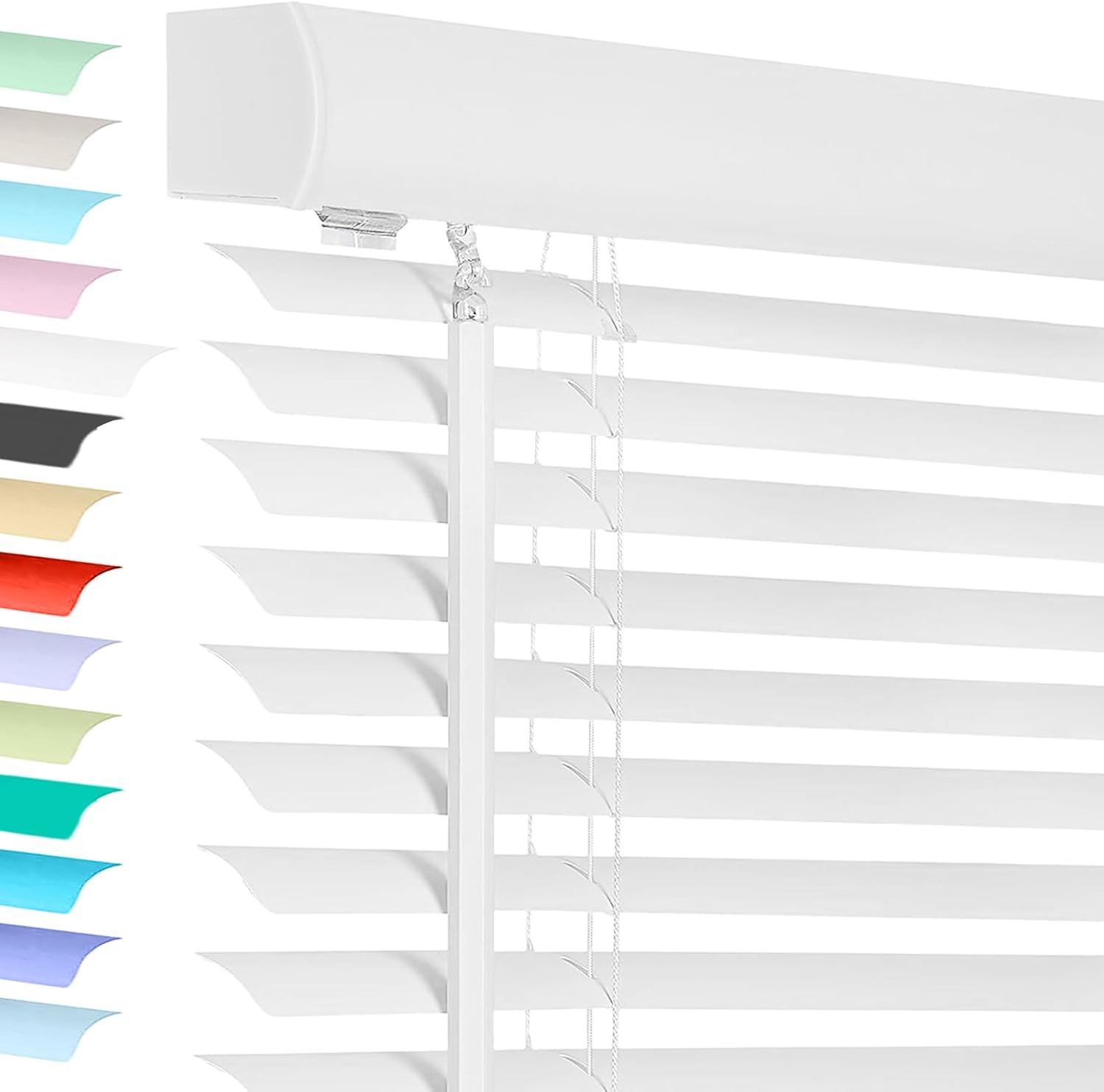 1" Mini Blinds for Indoor Windows: Aluminum Light Filtering Horizontal Window Blinds & Shades, Custom Size Persianas para Ventanas for Home Windows Blinds Cordless 20"32"40"48"60"64" (White28"Wx60"H)