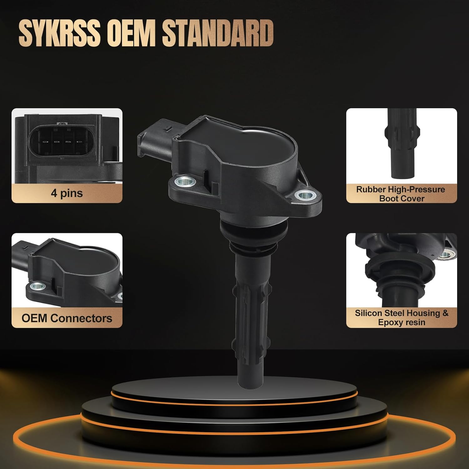 6-Pack UF535 Ignition Coil Pack Compatible with Mercedes-Benz C300 C350 C230 CLK350 S550 C280 E350 ML350 SLK280 GLK350 R350 SLK350 S400 Sprinter 2.5L 3.0L 3.5L V6 Replaces C1691 5C1748