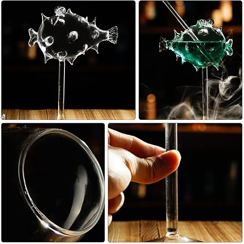 Miniatura 8 de 2 vasos creativos de Martini para fiesta, cóctel, copas de cóctel en forma de pez, copas de cóctel de pez inflado, copa de fiesta de cristal para