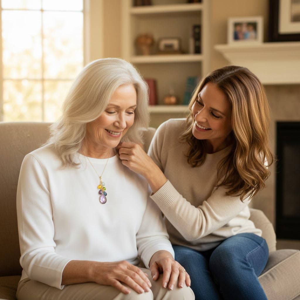 Tree of Life Necklace – A Modern Birthstone Necklace for Women | Personalized Gigi Gifts for Grandma | Sterling Silver, Gold | New Grandma Gifts | Pregnancy Announcement for Grandparents [TrDCS-L/M/S]